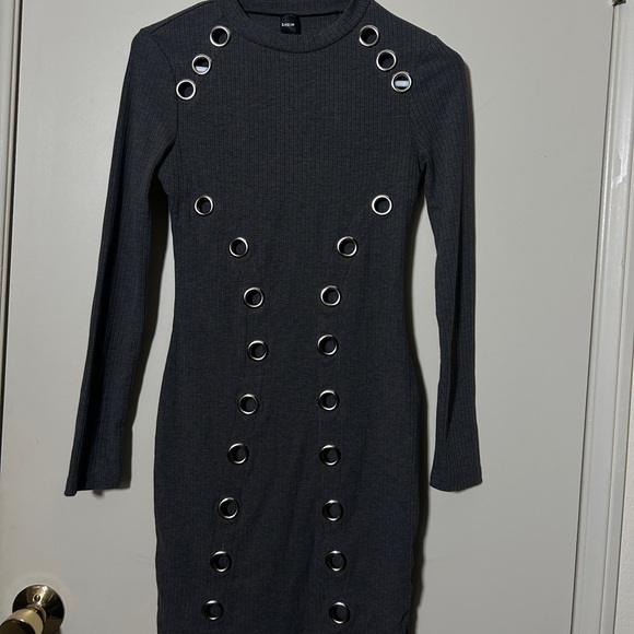 H&M Dresses & Skirts - H&M Gray Dress with Silver Eyelets
